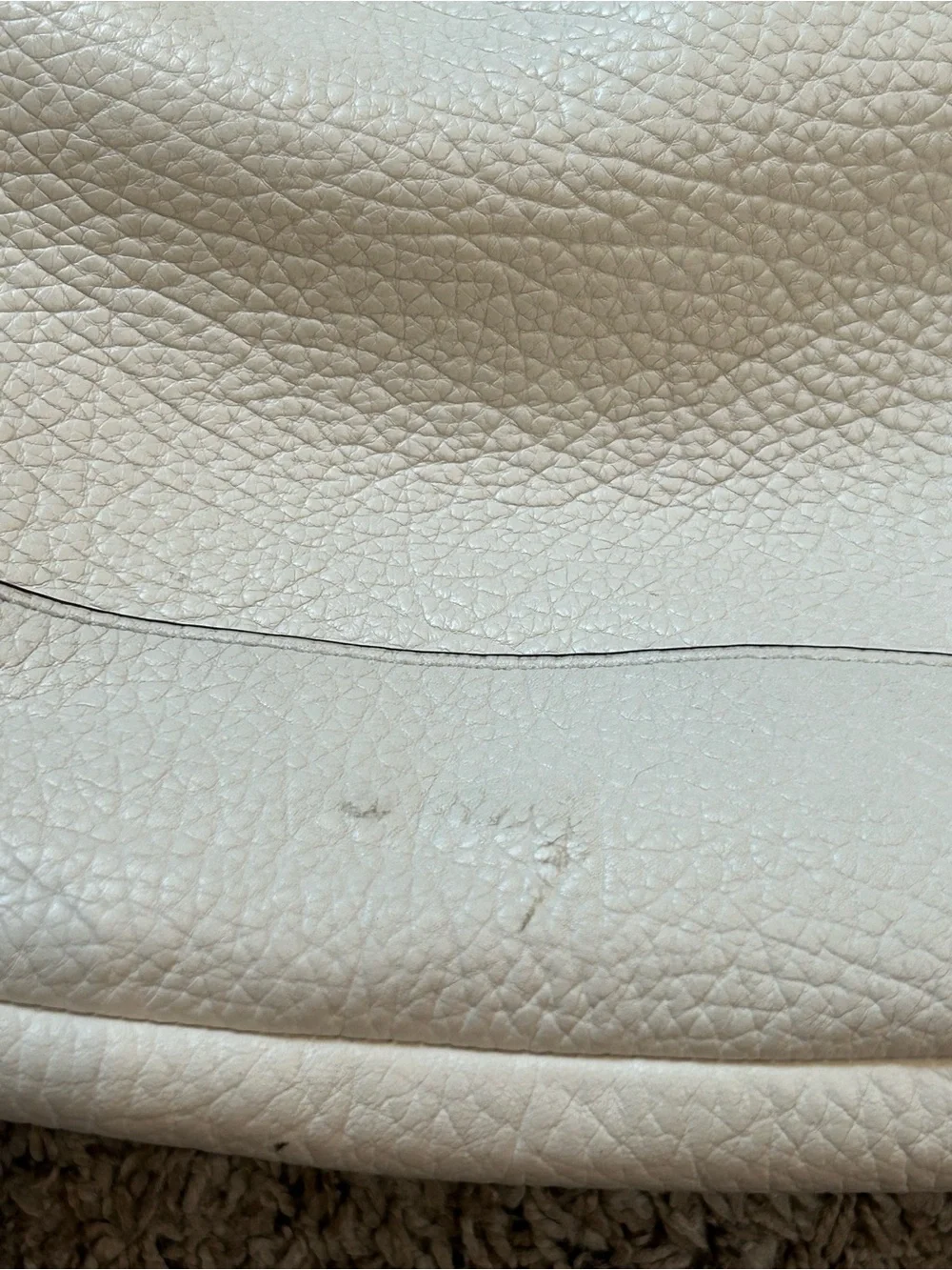 Coach Kristen y2k 00s white leather elevated round oversized shoulder bag